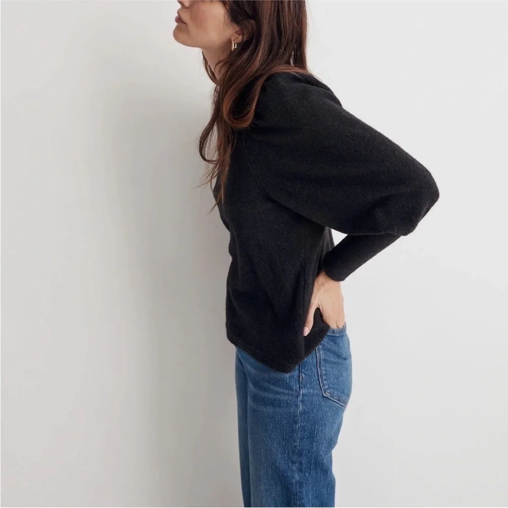 Madewell Charcoal Brush Cotton Puff Sleeve Top - Picture 4 of 4